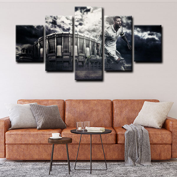 Real Madrid Cf Centre Back Rambo Sergio Ramos Canvas Wall Art
