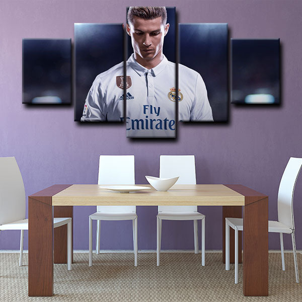 Real Madrid Cf Forward C. Ronaldo Look Down Canvas Wall Art