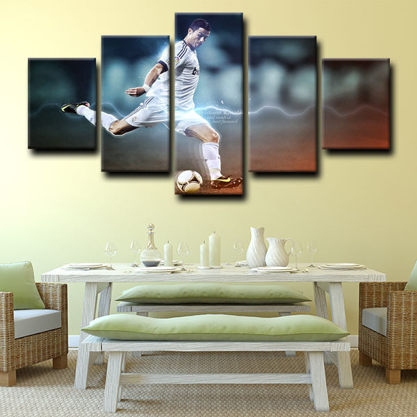 Real Madrid Cf Forward Cris Cristiano Ronaldo Shot Canvas Wall Art
