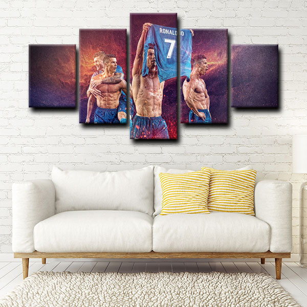 Real Madrid Cf Forward Ron Cristiano Ronaldo Power Canvas Wall Art