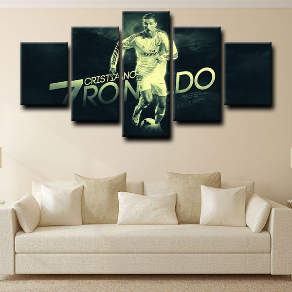 Real Madrid CF Forward Ron Cristiano Ronaldo 7 Canvas Wall Art