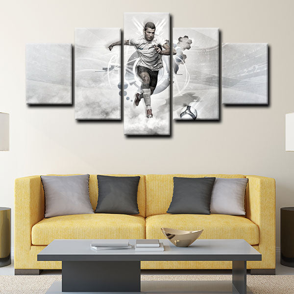 Real Madrid CF Forward Ron Cristiano Ronaldo Black And White Canvas Wall Art