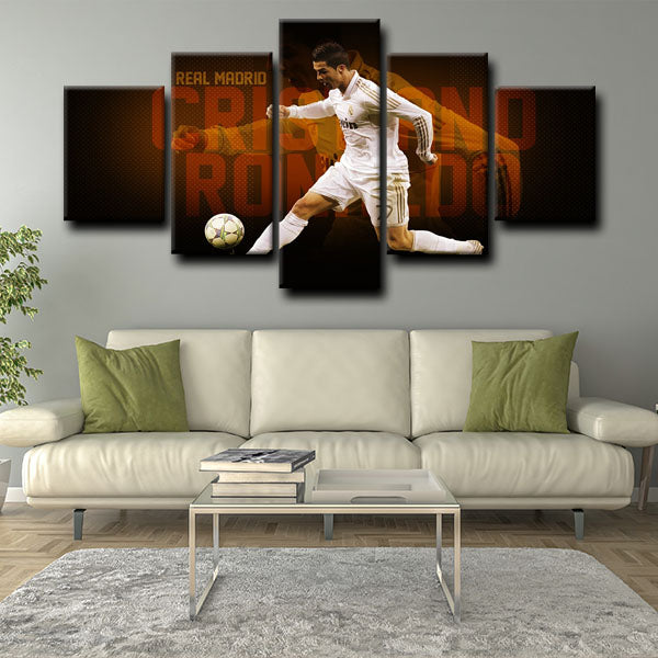 Real Madrid Cf Forward Ronnie Cristiano Ronaldo Passion Canvas Wall Art