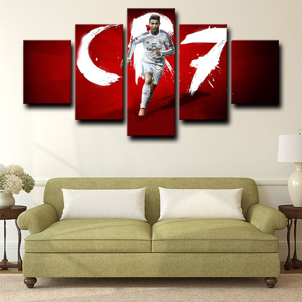 Real Madrid CF Forward Ronnie Cristiano Ronaldo CR7 Canvas Wall Art