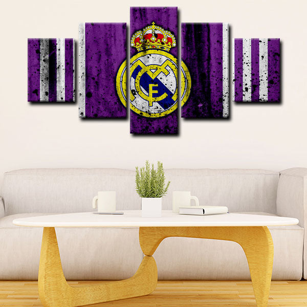 Real Madrid Cf Symbol On Purple Background Canvas Wall Art Real Madrid Cf Symbol On Purple Background Canvas Wall Art