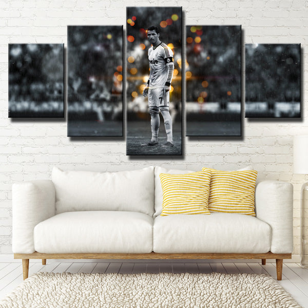 Real Madrid Fc Cristiano Ronaldo Cr7 Preparing To Strike Canvas Wall Art