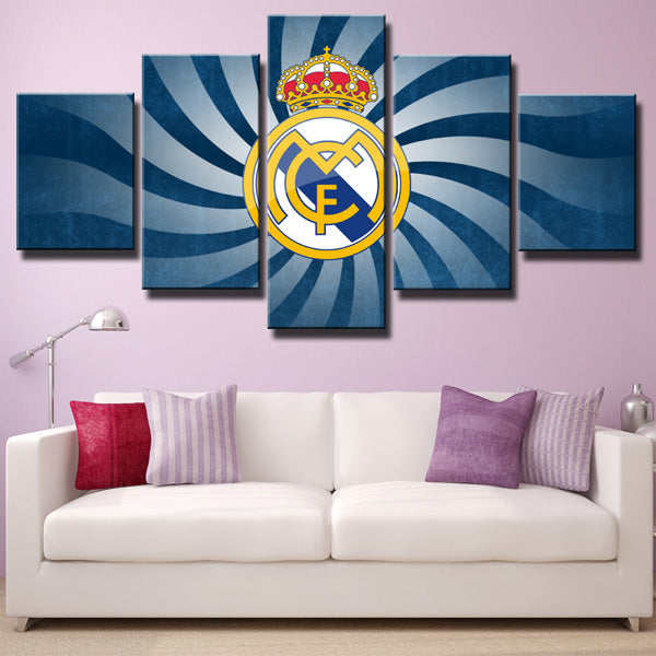 Real Madrid Fc Real Madrid Logo Silhouette Canvas Wall Art