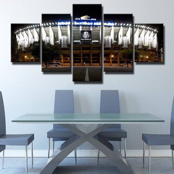 Real Madrid Fc Santiago Bernabeu Stadium Nightscape Canvas Wall Art