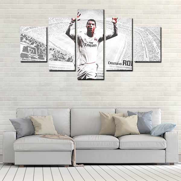 Real Madrid Left Wing Ron Ronaldo Canvas Wall Art