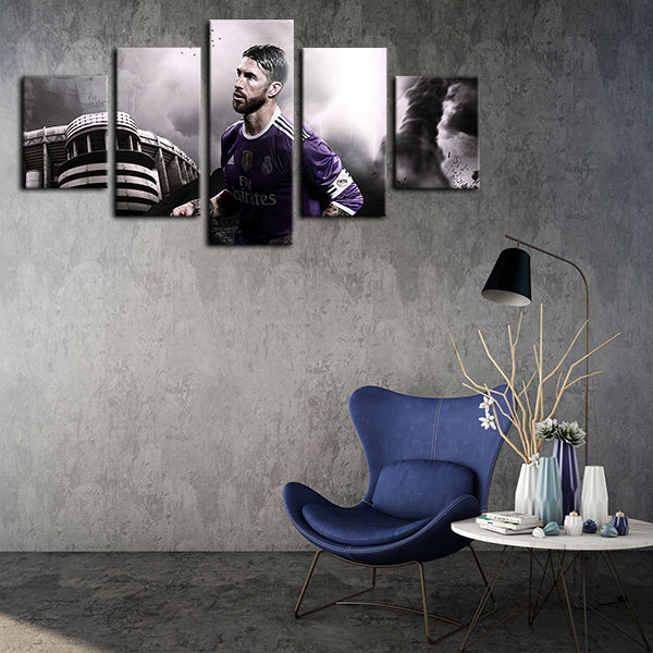 Real Madrid Right Back Cuqui Sergio Ramos Canvas Wall Art