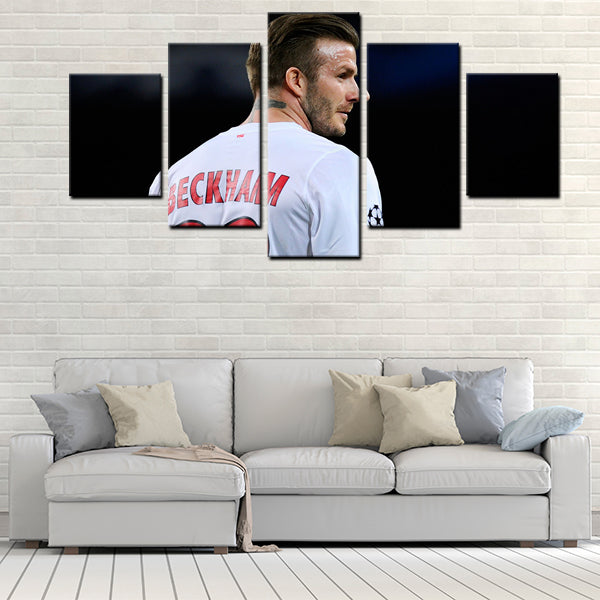 Real Madrid Right Midfielder Golden Balls David Beckham Canvas Wall Art