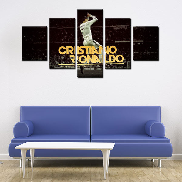 Real Madrid Striker Cr7 Ronaldo Canvas Wall Art