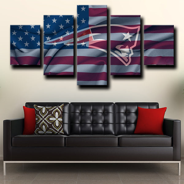 Rugby Patriots Logo Crest Canvas Wall Art