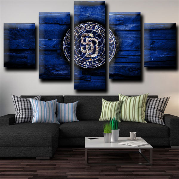 San Diego Padres Dark Blue Symbol Canvas Wall Art