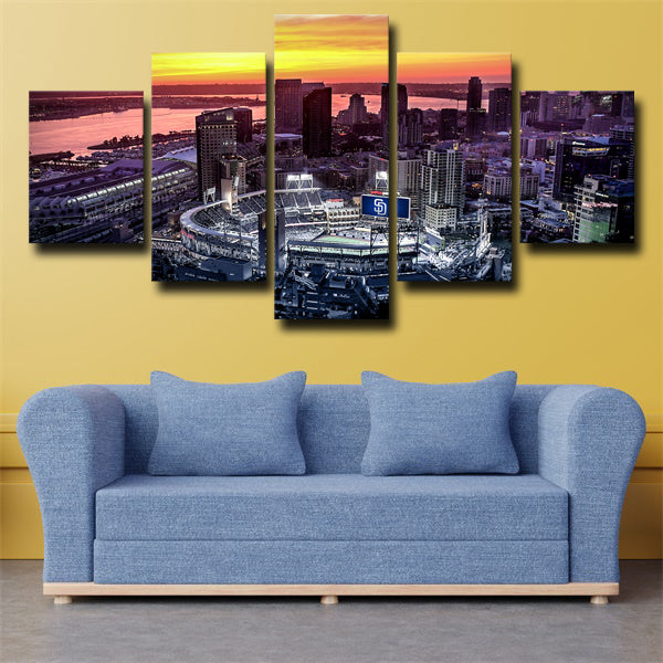 San Diego Padres Petco Park Skyline Canvas Wall Art