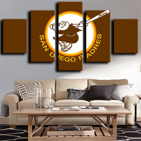 San Diego Padres Swinging Friar Logo Canvas Wall Art