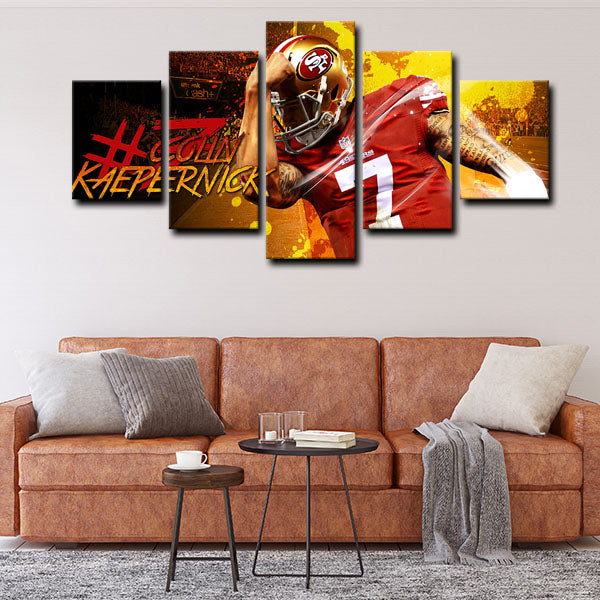 San Francisco 49Ers Quarterback Pig Socks Colin Rand Kaepernick Canvas Wall Art