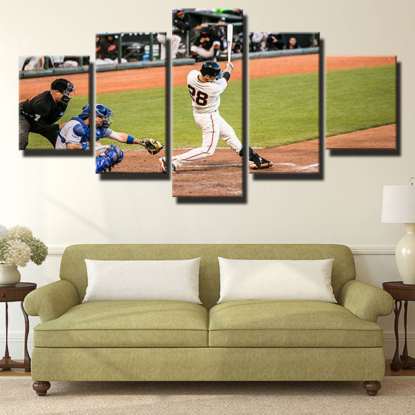 San Francisco Giants Catcher Hum Buss No.28 Buster Posey Canvas Wall Art