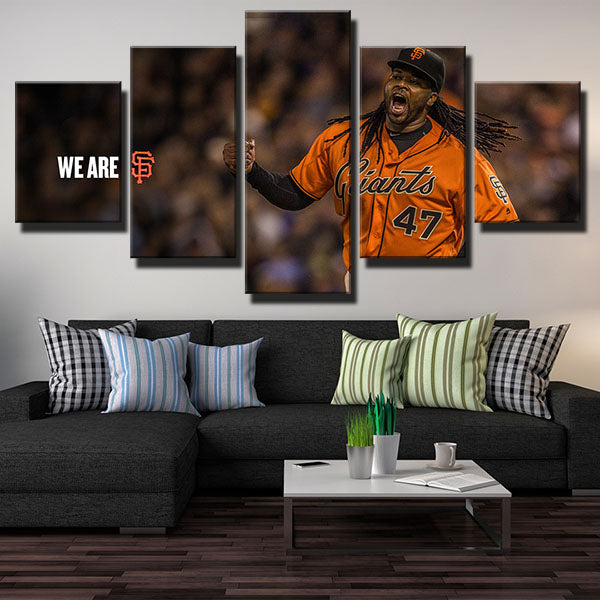 San Francisco Giants No.47 Starting Pitcher Eljucho Johnny Cueto Canvas Wall Art