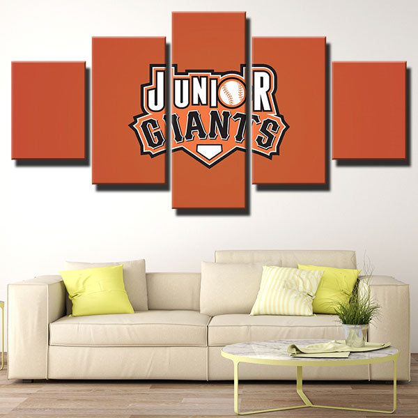 San Francisco Giants Orange Cartoon Emblem Canvas Wall Art