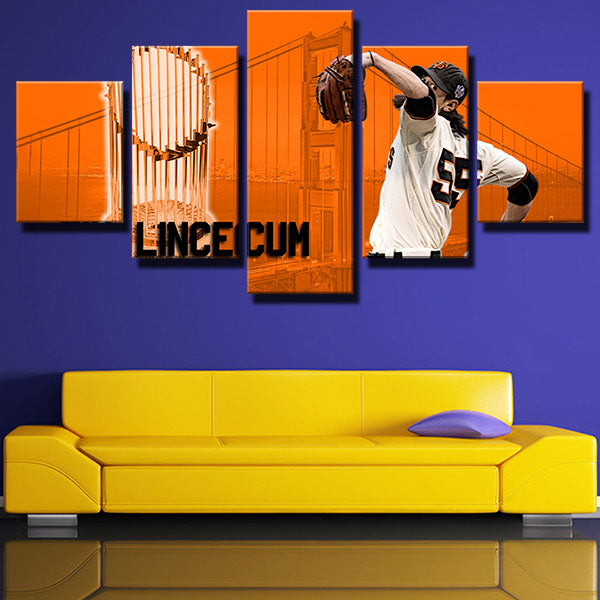 San Francisco Giants Pitcher The Freak Tim Lincecum Canvas Wall Art