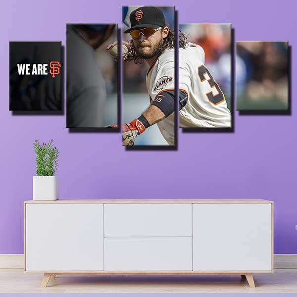 San Francisco Giants Shortstop Djbc Raw Brandon Crawford Canvas Wall Art