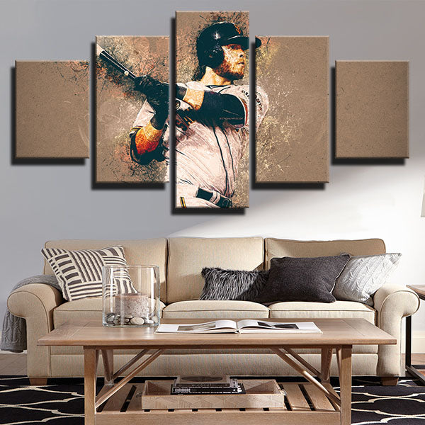 San Francisco Giants Shortstop Djbc Raw No.35 Brandon Crawford Canvas Wall Art