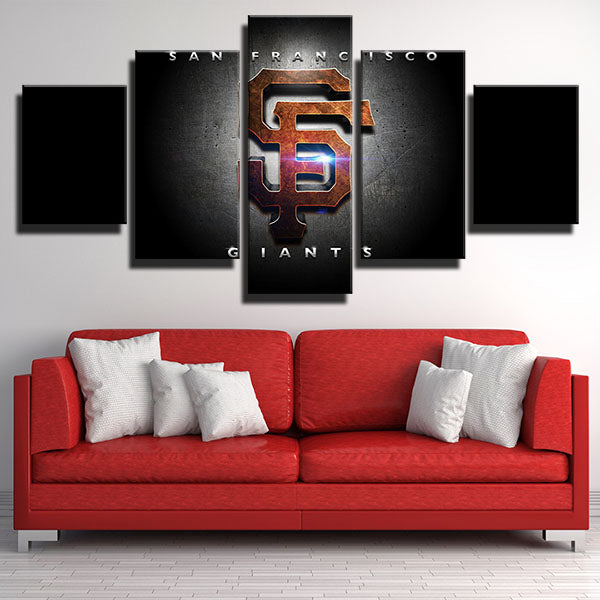 San Francisco Giants Steel Scratch Emblem Canvas Wall Art