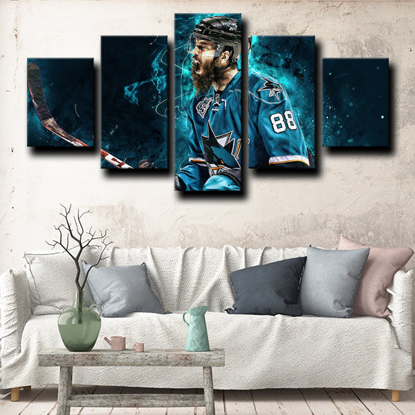 San Jose Sharks Defence Burns Zoo Brent Burns Canvas Wall Art
