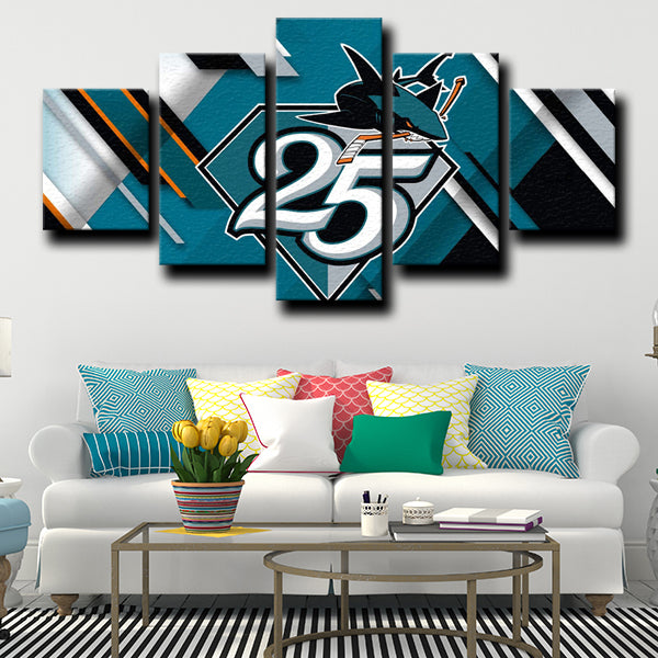 San Jose Sharks Logo Emblem Canvas Wall Art