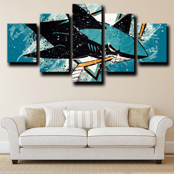 San Jose Sharks Logo Emblem Canvas Wall Art