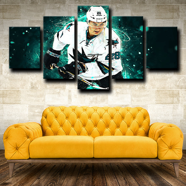 San Jose Sharks Right Wing Timo Meier Canvas Wall Art