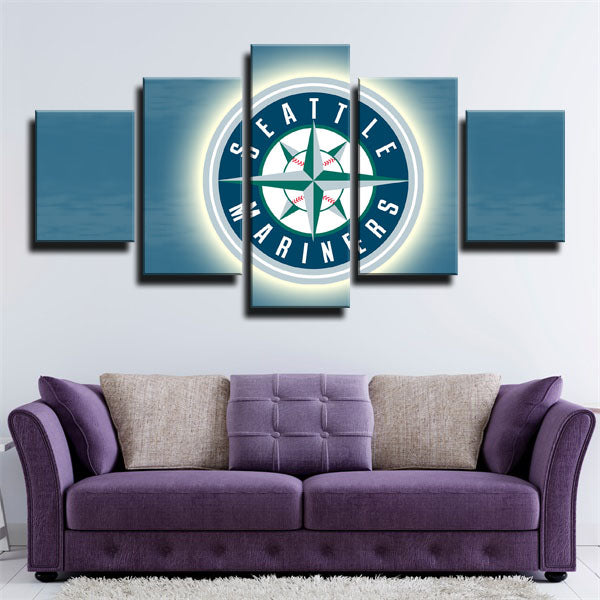Seattle Mariners Team Emblem Canvas Wall Art