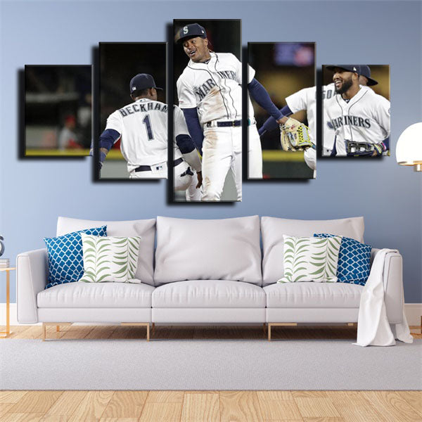 Seattle Mariners Team Friendly Logo Canvas Wall Art