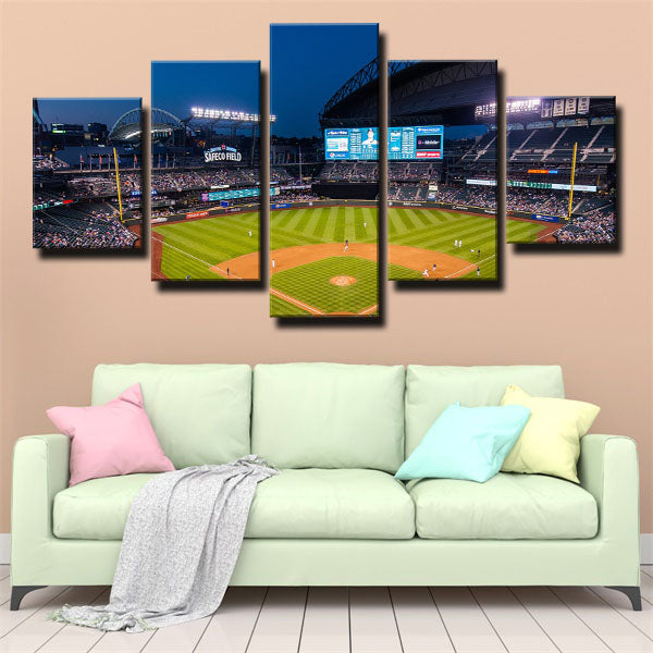 Seattle Mariners Team Pretty Green Court Canvas Wall Art