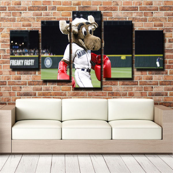 Seattle Mariners Team Pretty Mascot Canvas Wall Art