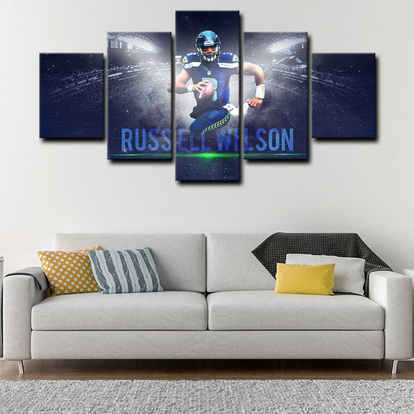 Seattle Seahawks Quarterback The Professor Russell Wilson Canvas Wall Art
