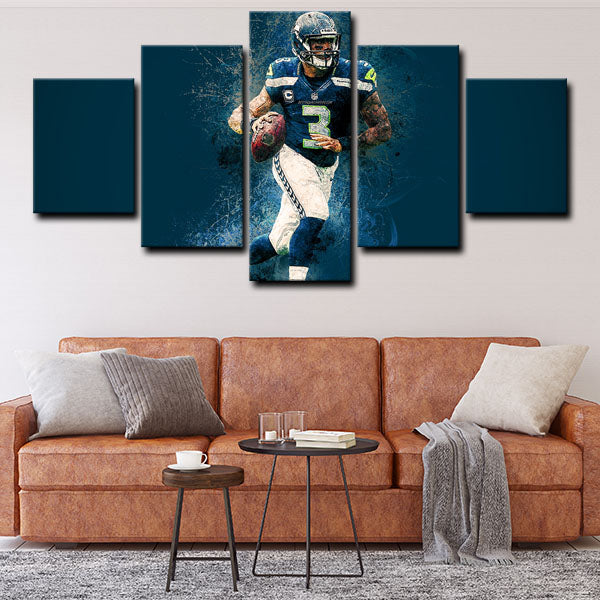 Seattle Seahawks Quarterback The Professor Russell Wilson Canvas Wall Art Seattle Seahawks Quarterback The Professor Russell Wilson Canvas Wall Art
