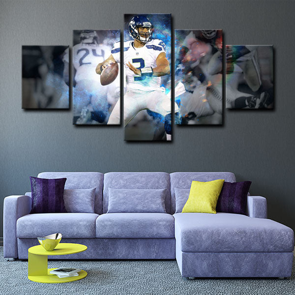 Seattle Seahawks Quarterback The Professor Russell Wilson Canvas Wall Art Seattle Seahawks Quarterback The Professor Russell Wilson Canvas Wall Art