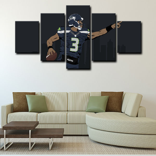 Seattle Seahawks Quarterback The Professor Russell Wilson Canvas Wall Art Seattle Seahawks Quarterback The Professor Russell Wilson Canvas Wall Art