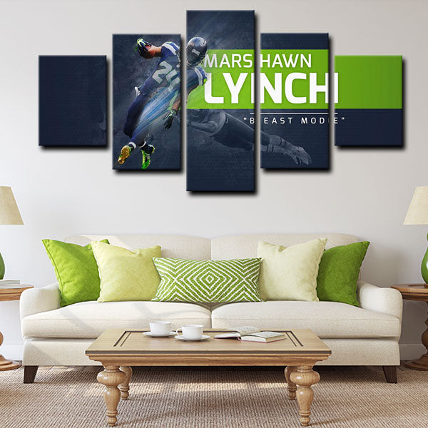 Seattle Seahawks Running Back Beast Mode Marshawn Lynch Canvas Wall Art Seattle Seahawks Running Back Beast Mode Marshawn Lynch Canvas Wall Art