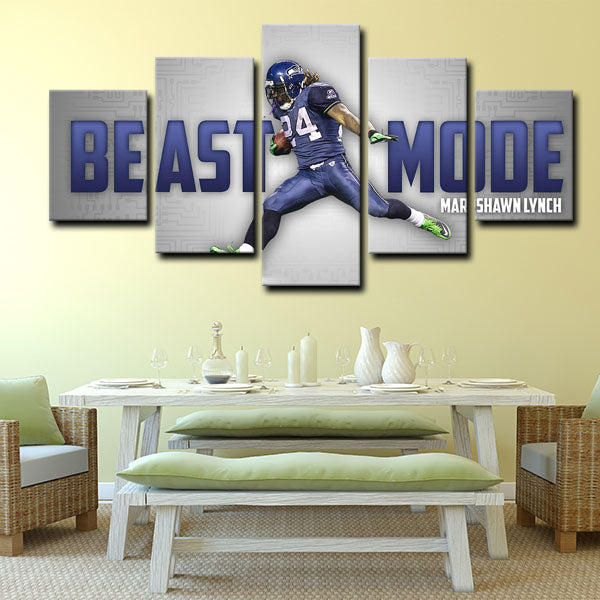 Seattle Seahawks Running Back Beast Mode Marshawn Lynch Canvas Wall Art
