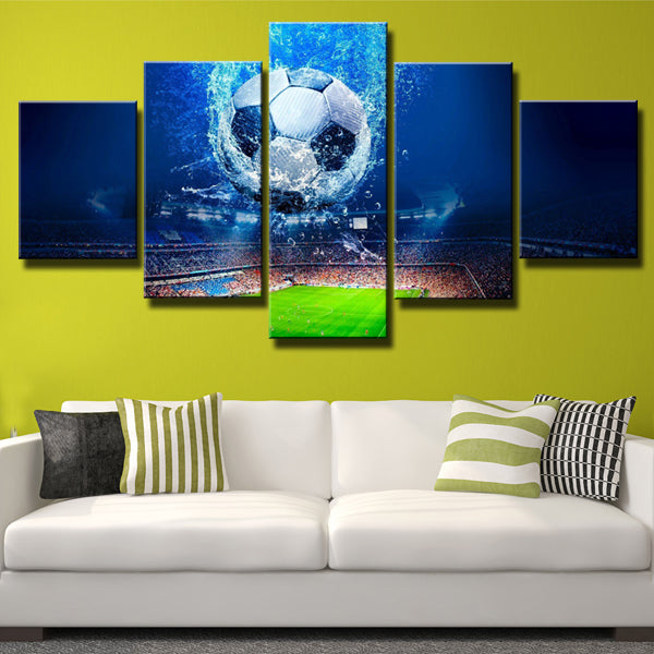 Soccer Hits Water Canvas Wall Art Soccer Hits Water Canvas Wall Art