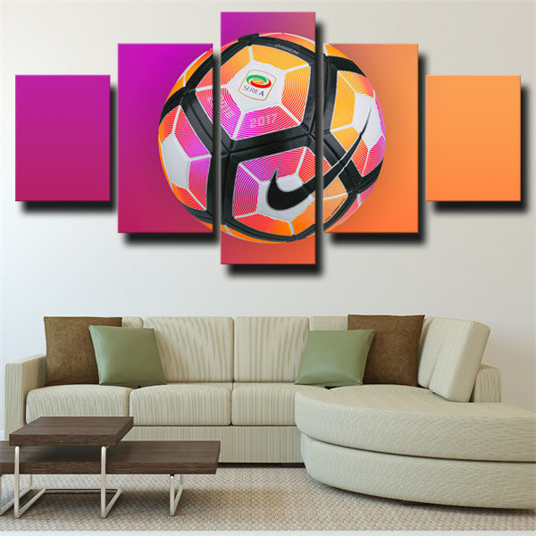 Soccer Serie Pink And Yellow Canvas Wall Art