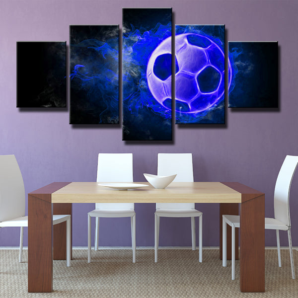 Soccer With Blue Fog Canvas Wall Art Soccer With Blue Fog Canvas Wall Art