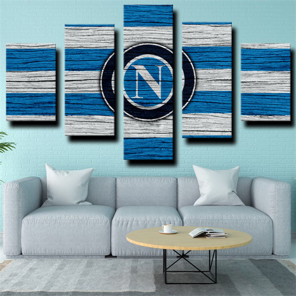 Ssc Napoli Blue And White Symbol Canvas Wall Art