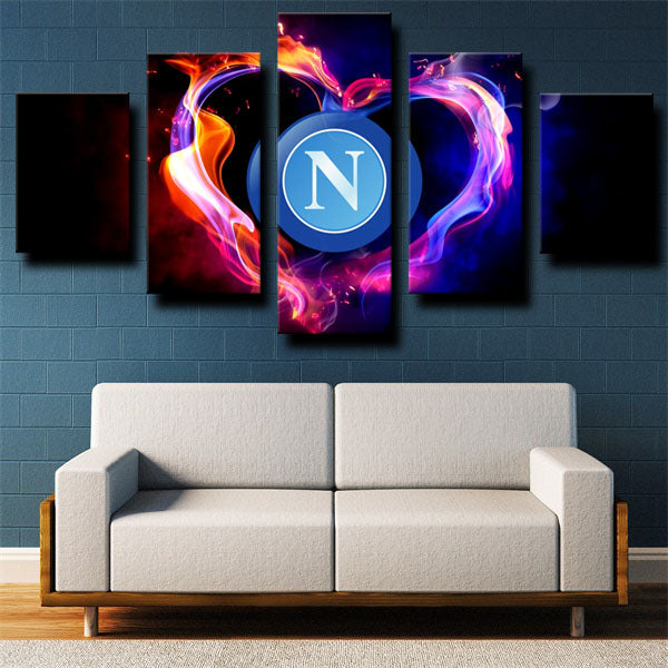 Ssc Napoli Colour Badge Canvas Wall Art