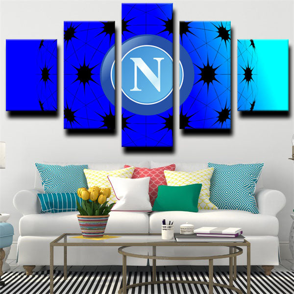 Ssc Napoli Creative Idea Blue Logo Canvas Wall Art