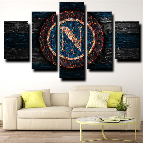 Ssc Napoli Dark Blue Logo Canvas Wall Art
