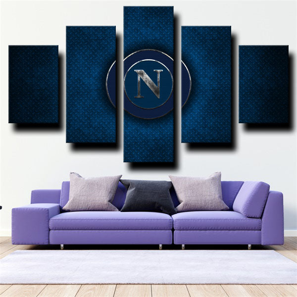 Ssc Napoli Reddish Blue Badge Canvas Wall Art